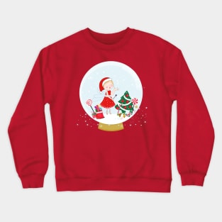 Snow globe. Santa claus fairy tale sending fairy dust Crewneck Sweatshirt